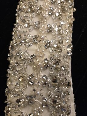 Embellished Pearl & Crystal White Bridal Sash